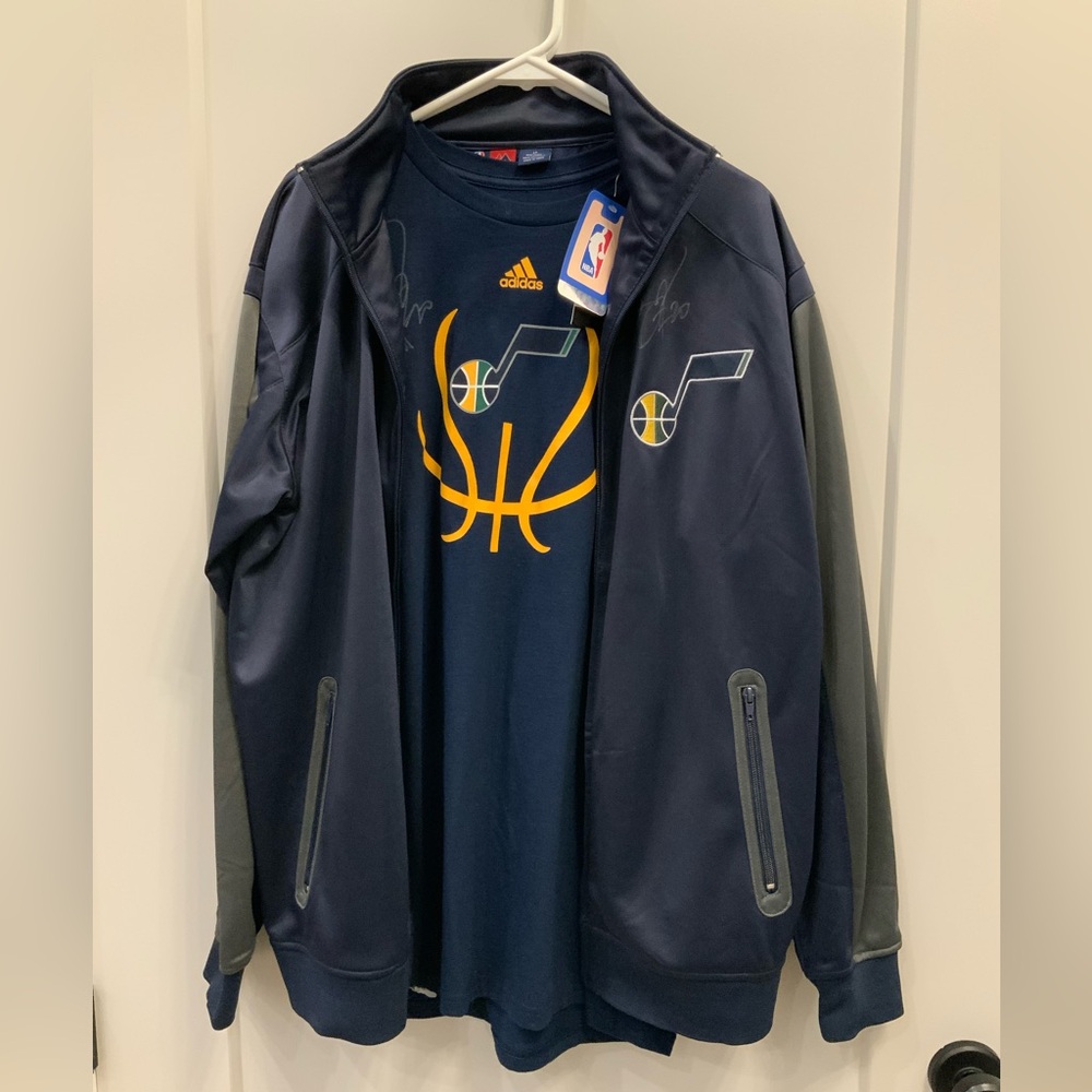 NBA Utah Jazz Majestic Track Jacket & The Go To Tee Autographed Gordon Hayward
